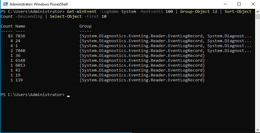 Event ID frequency analysis